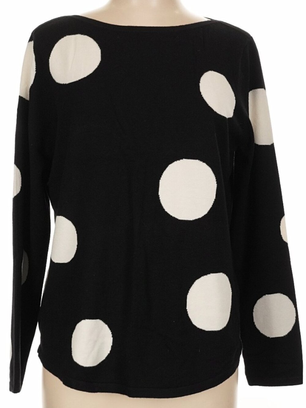 Chico's Sweater Polka B&W size 2 US L 12/14